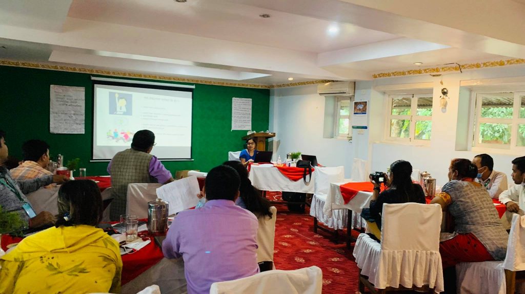 Sinja Raut, KMO presenting on documentation requirement under the include us project and the learnings from the Self-advocacy