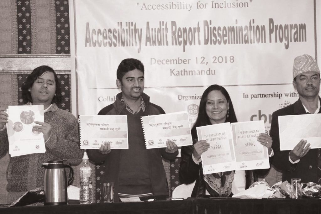 NFDN representatives and guests launching acess audit report