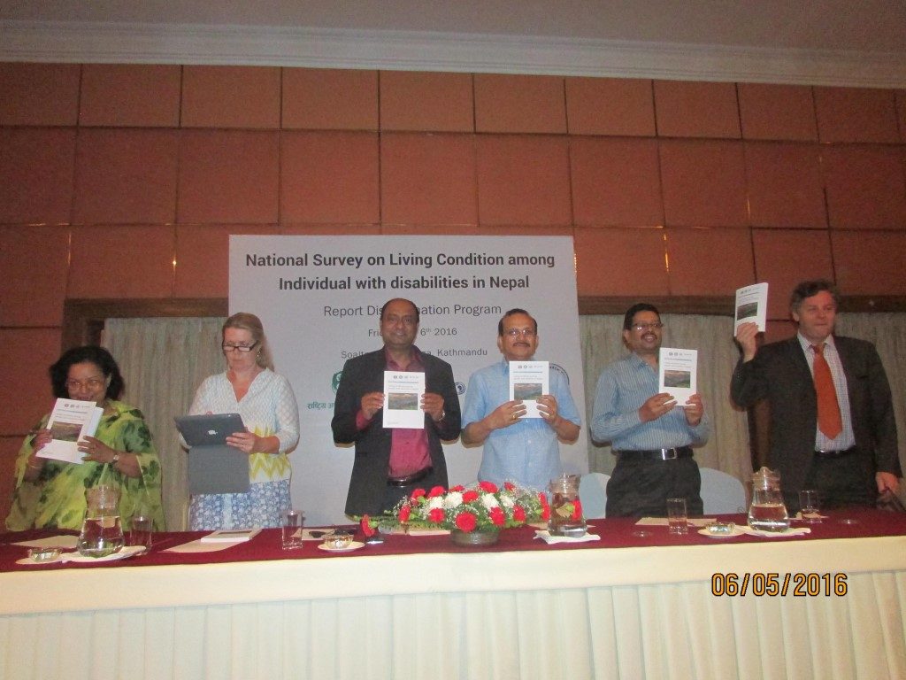 NFDN officials presenting the report of Living Condition Survey